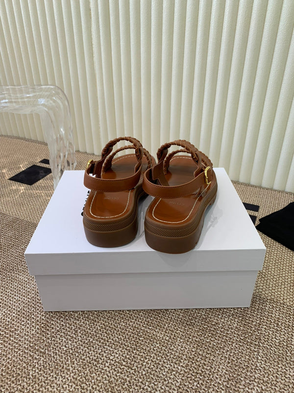 SANDALO ROMANO IN VITELLO MARRONE BRONZO