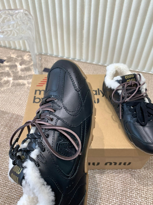 Miu x Balance Sneakers Black Cowhide