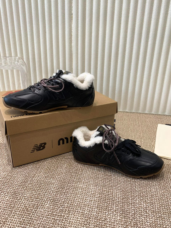 Miu x Balance Sneakers Black Cowhide