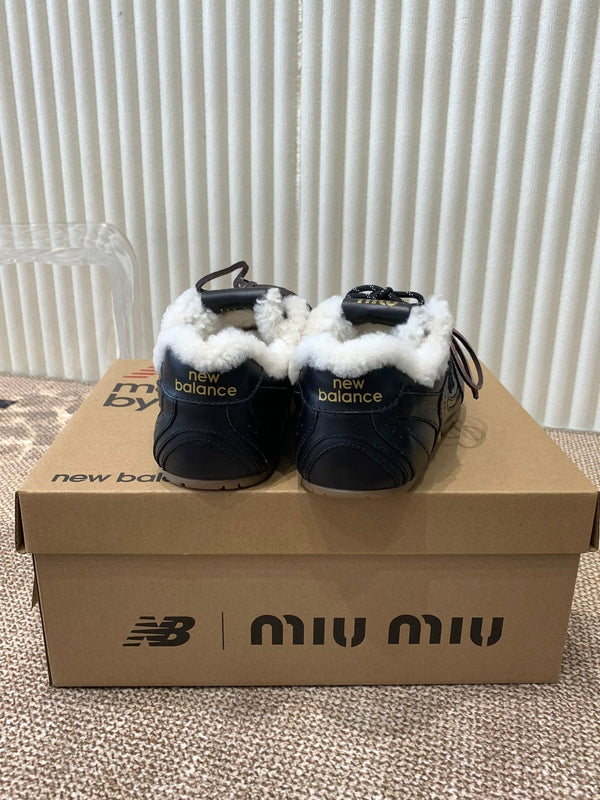 Miu x Balance Sneakers Black Cowhide