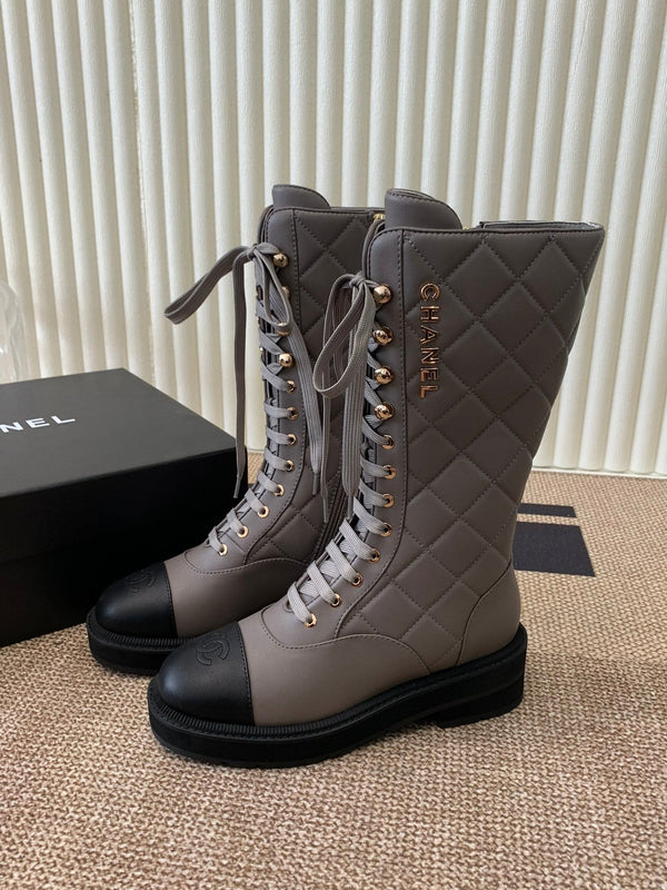 Chanel Electric Show Boot Brown and Black Leather 507524