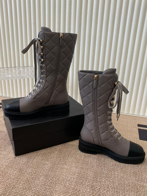 Chanel Electric Show Boot Brown and Black Leather 507524