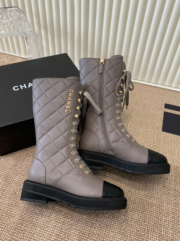 Chanel Electric Show Boot Brown and Black Leather 507524