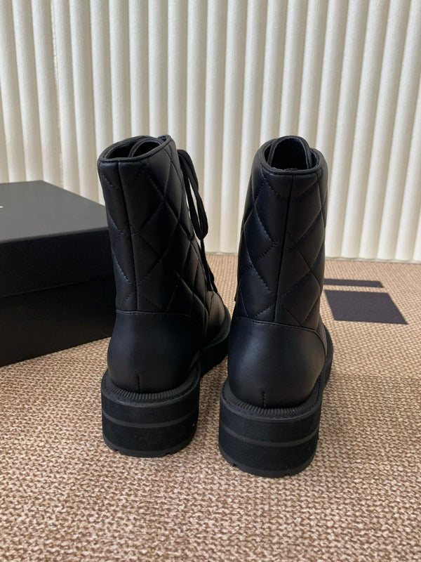 Chanel Electric Ankle Show Boot Black Leather 507526