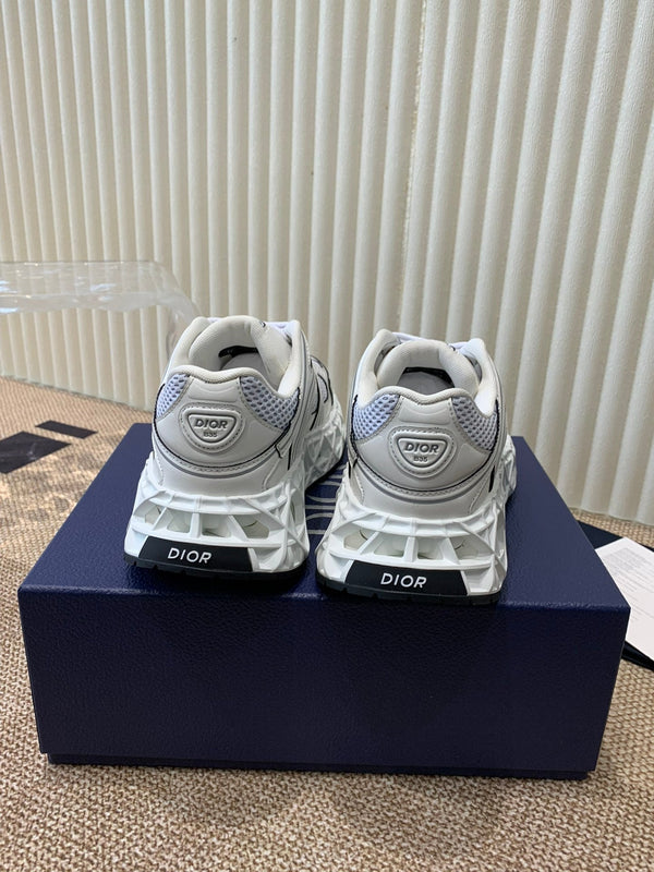 CD Sneaker B35 In White Mix Ivory White Calfskin And Fabric 113127