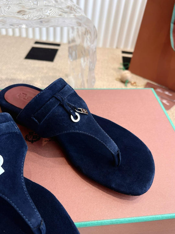 Sandalo infradito LP 25C in pelle scamosciata blu navy 208114