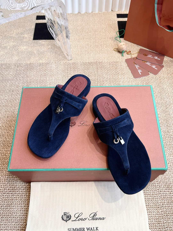 Sandalo infradito LP 25C in pelle scamosciata blu navy 208114