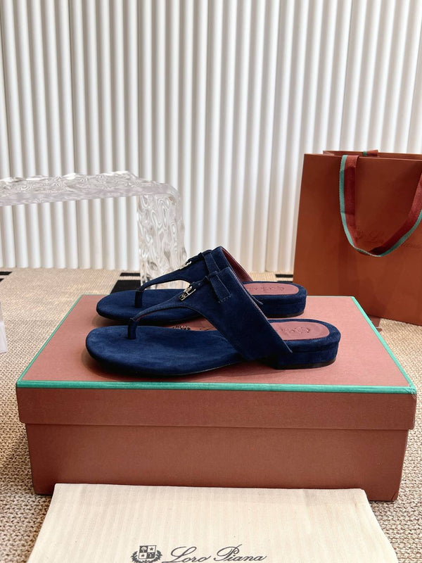 Sandalo infradito LP 25C in pelle scamosciata blu navy 208114