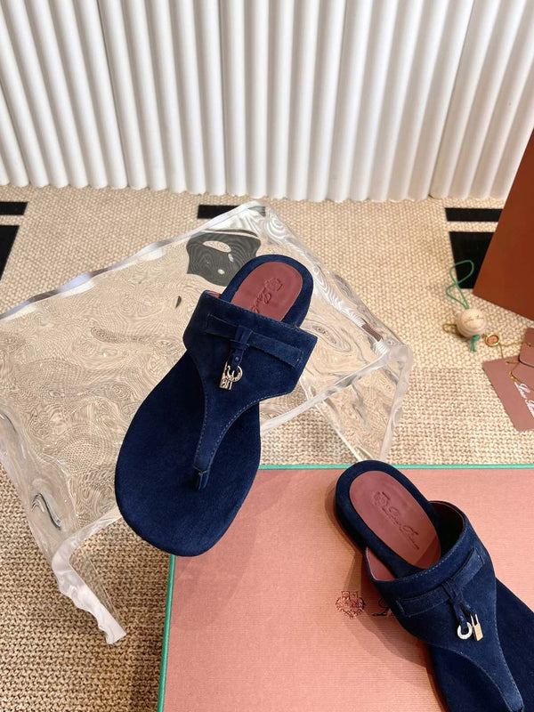 Sandalo infradito LP 25C in pelle scamosciata blu navy 208114