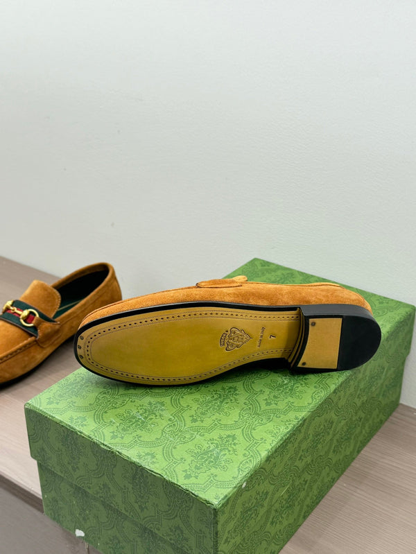 GG Men's Horsebit Loafer Brown Suede 542460