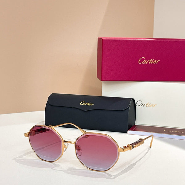 PREMIÈRE GEOMETRIC FRAME SUNGLASSES CT0484S IN METAL