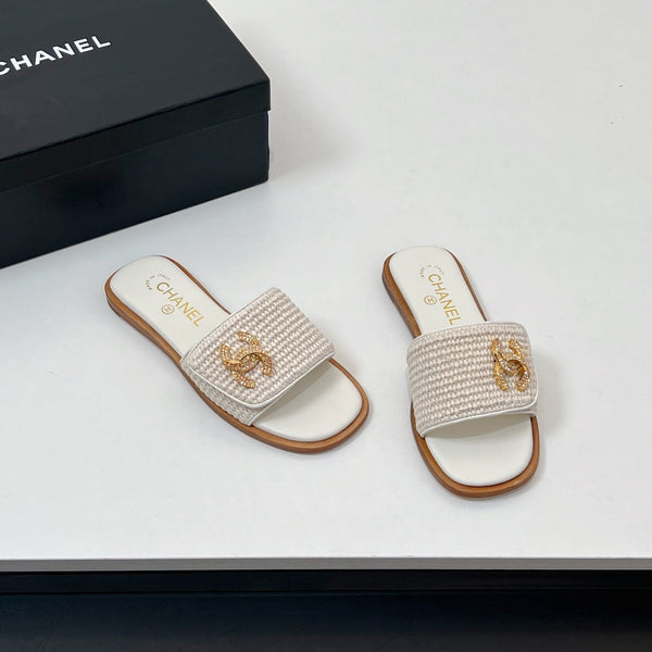 Ciabatte CC in fibra di palma bianca 149725