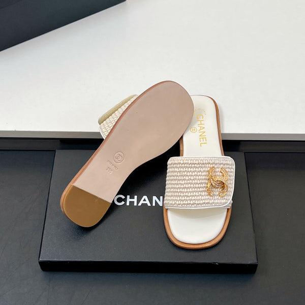 Ciabatte CC in fibra di palma bianca 149725