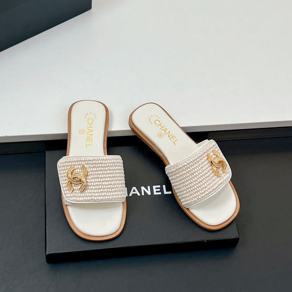 Ciabatte CC in fibra di palma bianca 149725