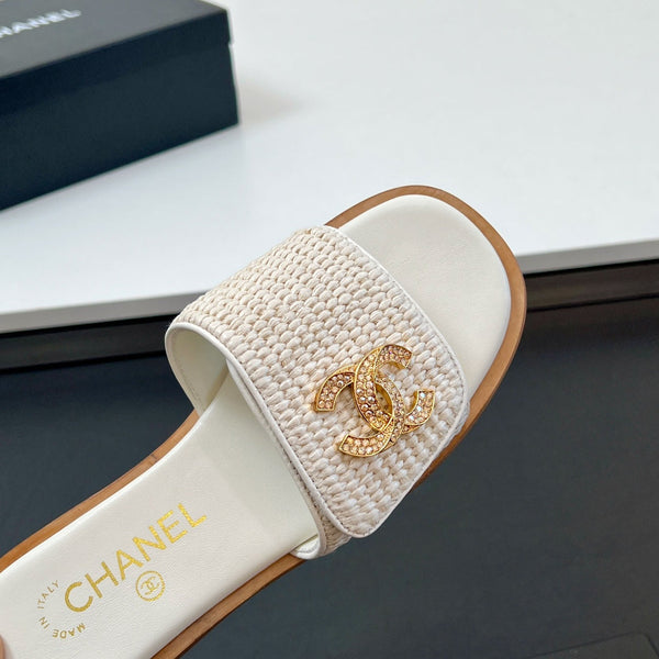 Ciabatte CC in fibra di palma bianca 149725