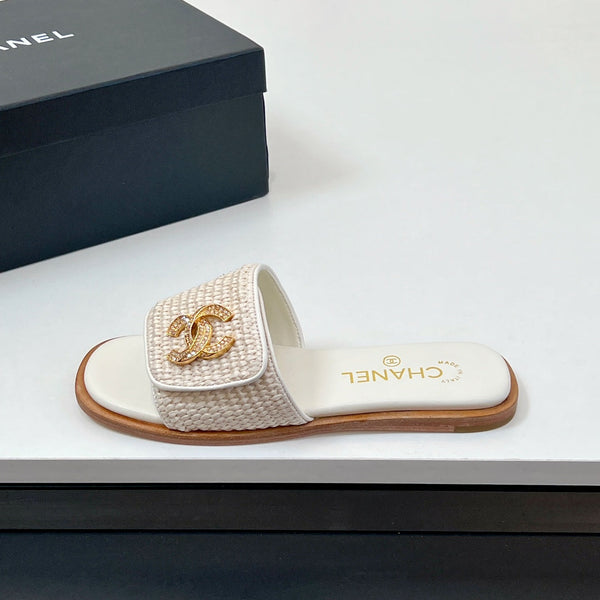 Ciabatte CC in fibra di palma bianca 149725