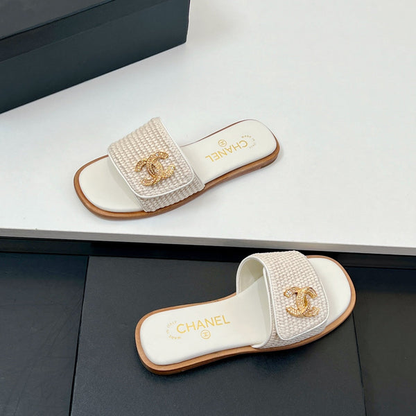 Ciabatte CC in fibra di palma bianca 149725