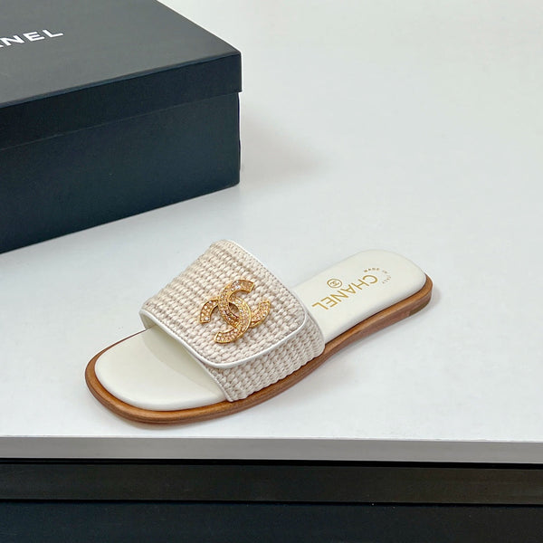 Ciabatte CC in fibra di palma bianca 149725