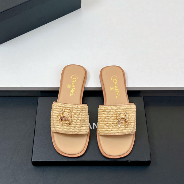 Ciabatte CC in fibra di palma beige scuro 149727