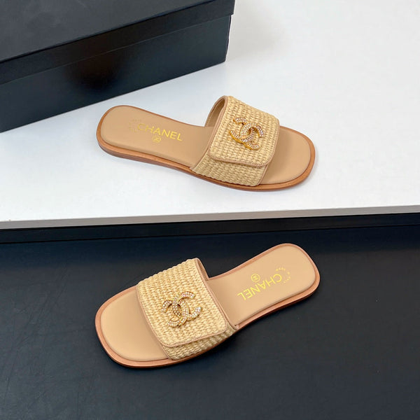 Ciabatte CC in fibra di palma beige scuro 149727