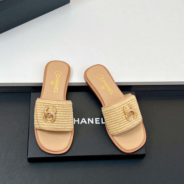 Ciabatte CC in fibra di palma beige scuro 149727