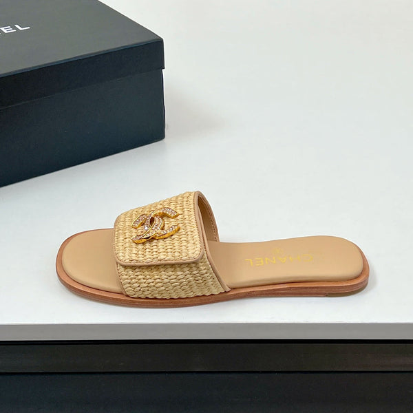 Ciabatte CC in fibra di palma beige scuro 149727