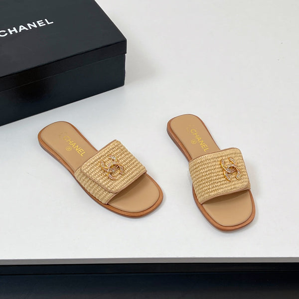 Ciabatte CC in fibra di palma beige scuro 149727