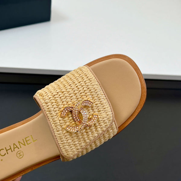 Ciabatte CC in fibra di palma beige scuro 149727