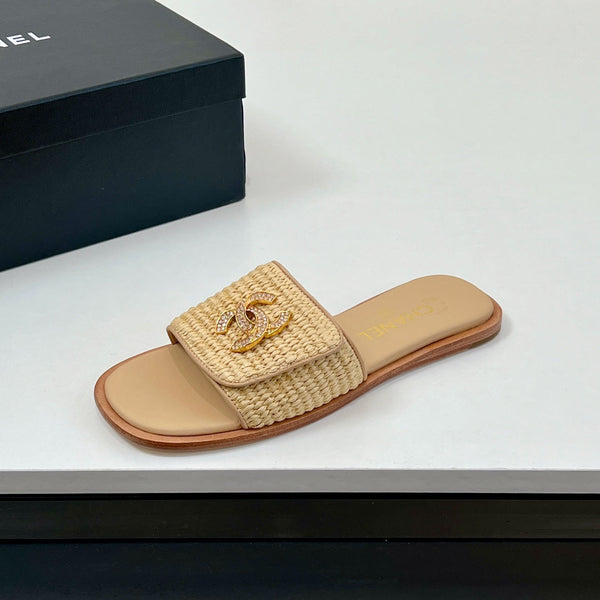 Ciabatte CC in fibra di palma beige scuro 149727