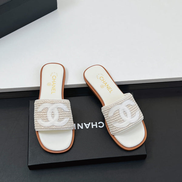 Ciabatte CC in fibra di palma bianca 149736