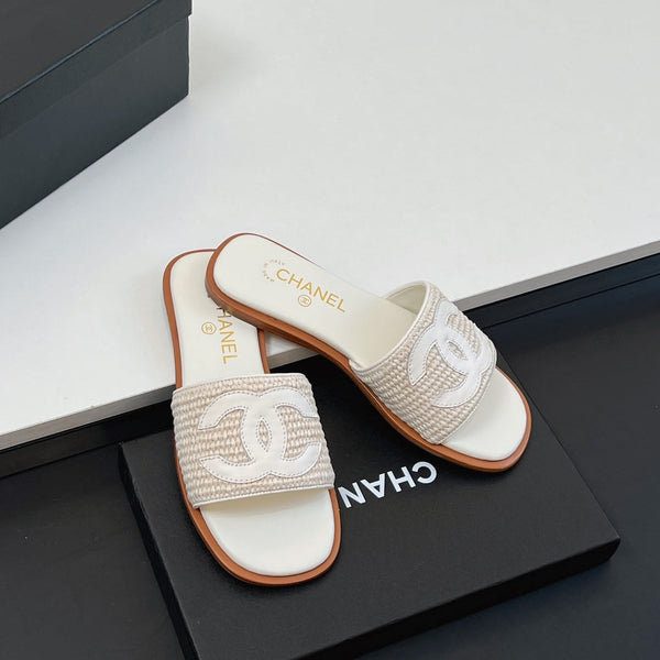 Ciabatte CC in fibra di palma bianca 149736