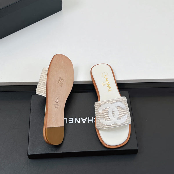 Ciabatte CC in fibra di palma bianca 149736