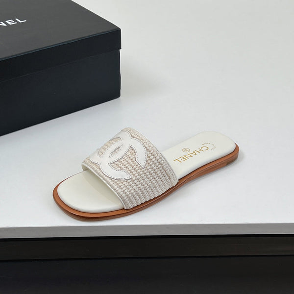 Ciabatte CC in fibra di palma bianca 149736