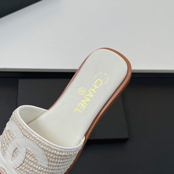 Ciabatte CC in fibra di palma bianca 149736