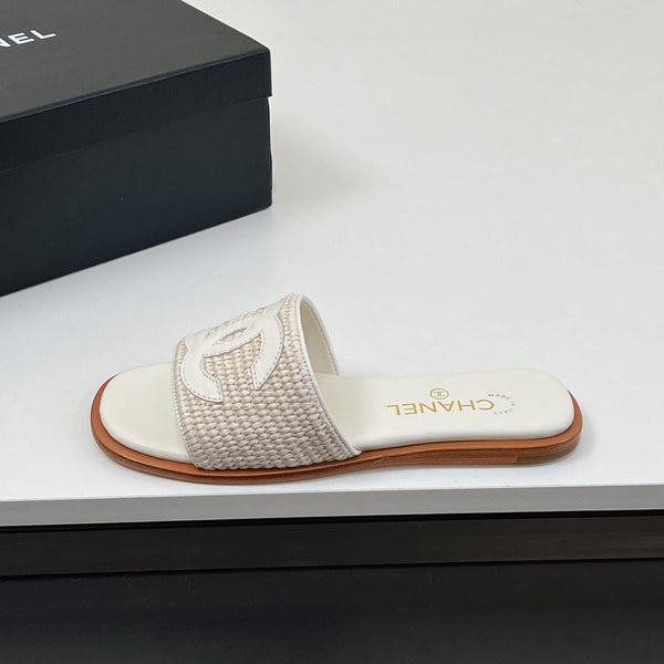 Ciabatte CC in fibra di palma bianca 149736