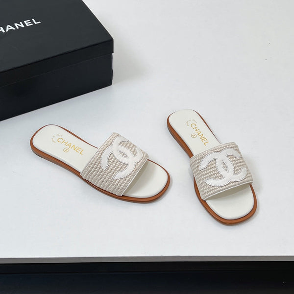 Ciabatte CC in fibra di palma bianca 149736