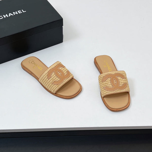 Ciabatte CC in fibra di palma beige scuro 149738