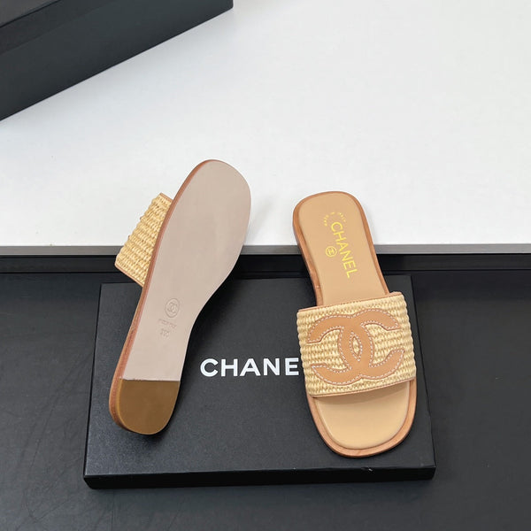 Ciabatte CC in fibra di palma beige scuro 149738