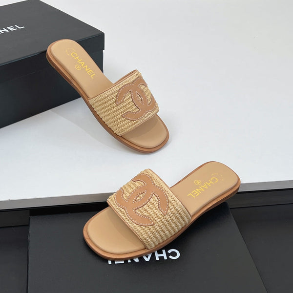 Ciabatte CC in fibra di palma beige scuro 149738