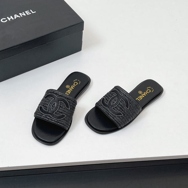 Ciabatte CC in fibra di palma nera 149740