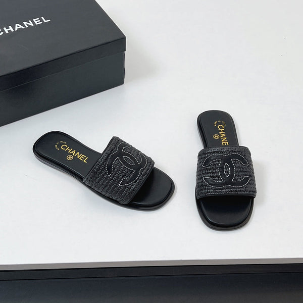 Ciabatte CC in fibra di palma nera 149740