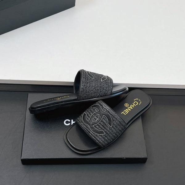 Ciabatte CC in fibra di palma nera 149740