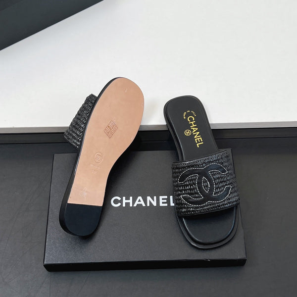 Ciabatte CC in fibra di palma nera 149740