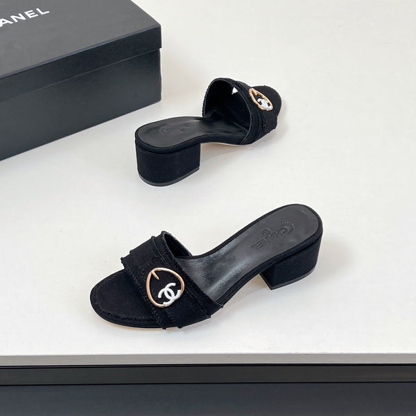 Sandali CC Mule in tessuto di tela nero 149439