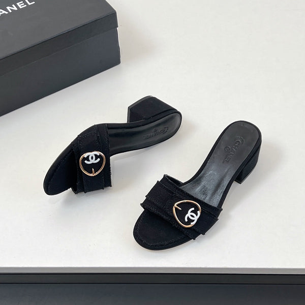 Sandali CC Mule in tessuto di tela nero 149439