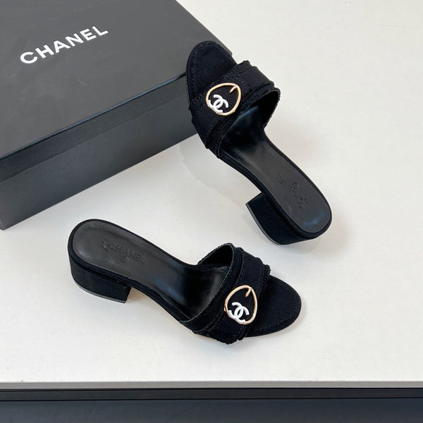 Sandali CC Mule in tessuto di tela nero 149439