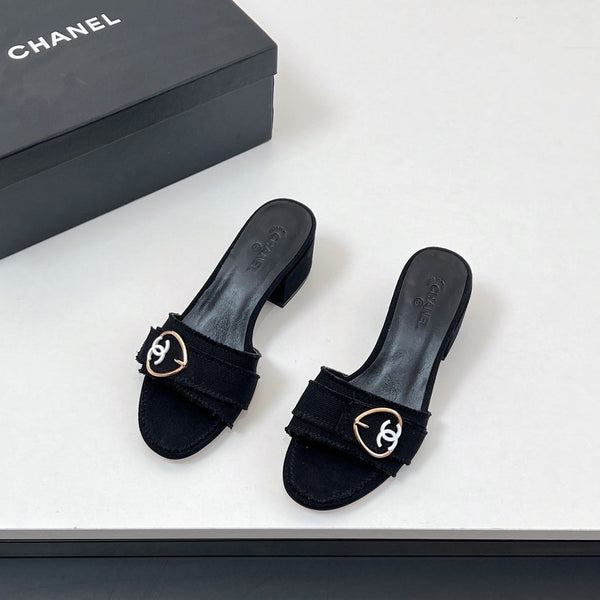 Sandali CC Mule in tessuto di tela nero 149439