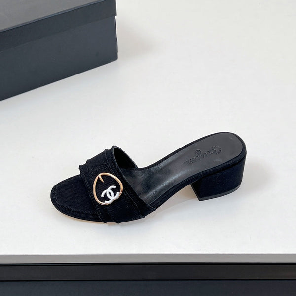 Sandali CC Mule in tessuto di tela nero 149439