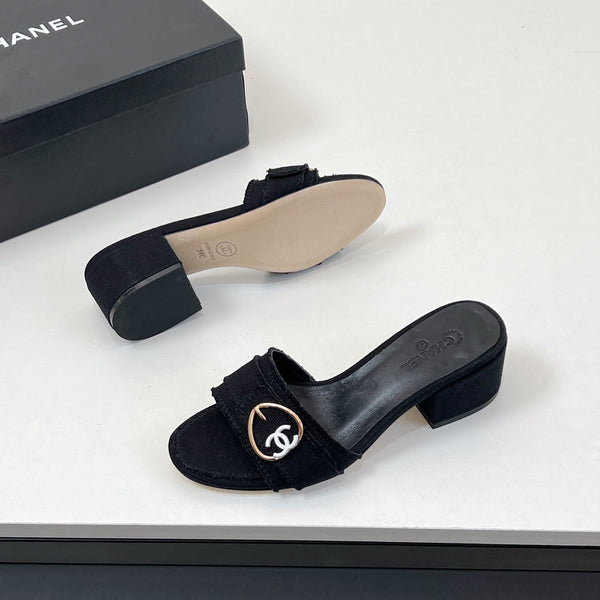 Sandali CC Mule in tessuto di tela nero 149439