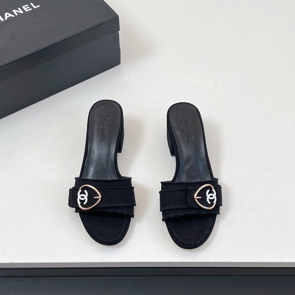 Sandali CC Mule in tessuto di tela nero 149439